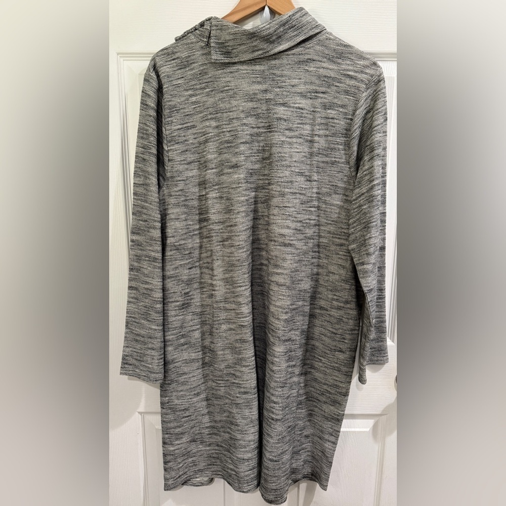 Pure Jill Gray 3/4 Sleeve 100% Cotton Pont Knit Cowl Neck Sweater Dress NWT XL - Picture 3 of 7